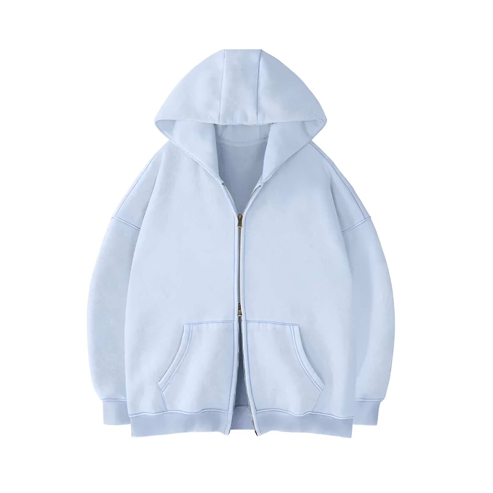 Oversized Zip Up Hoodie With Kangaroo Pocket For All Seasons