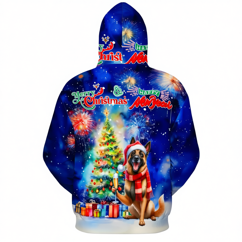 Festive Santa Dog Themed Christmas Hoodie For Holiday Season