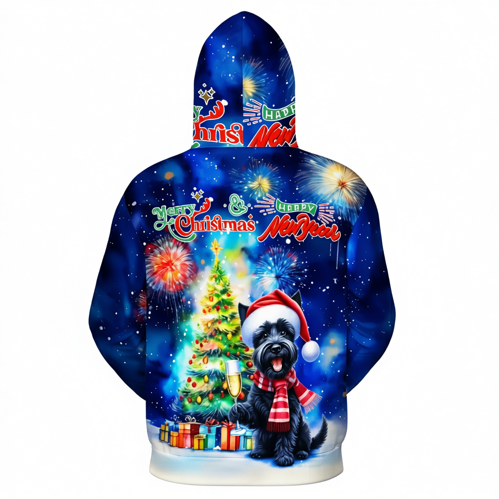 Festive Santa Dog Themed Christmas Hoodie For Holiday Season