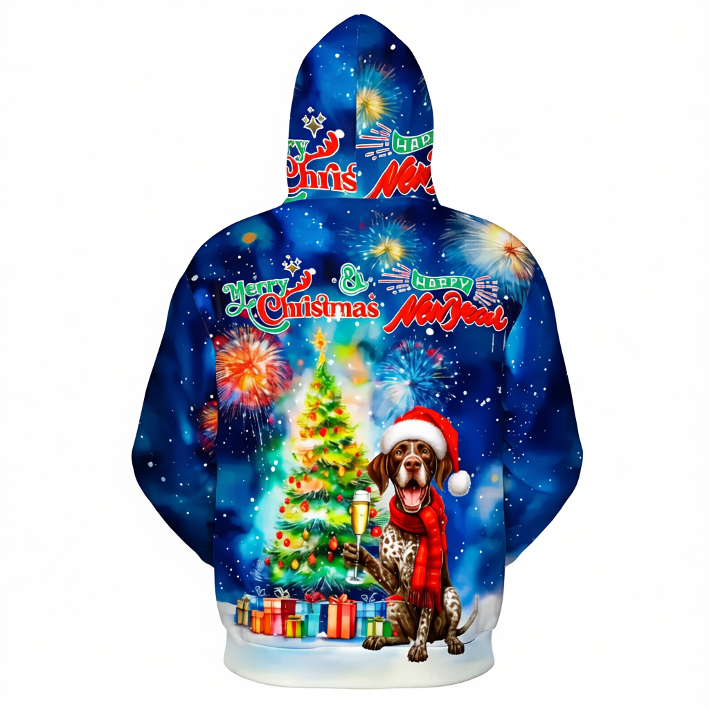 Festive Santa Dog Themed Christmas Hoodie For Holiday Season
