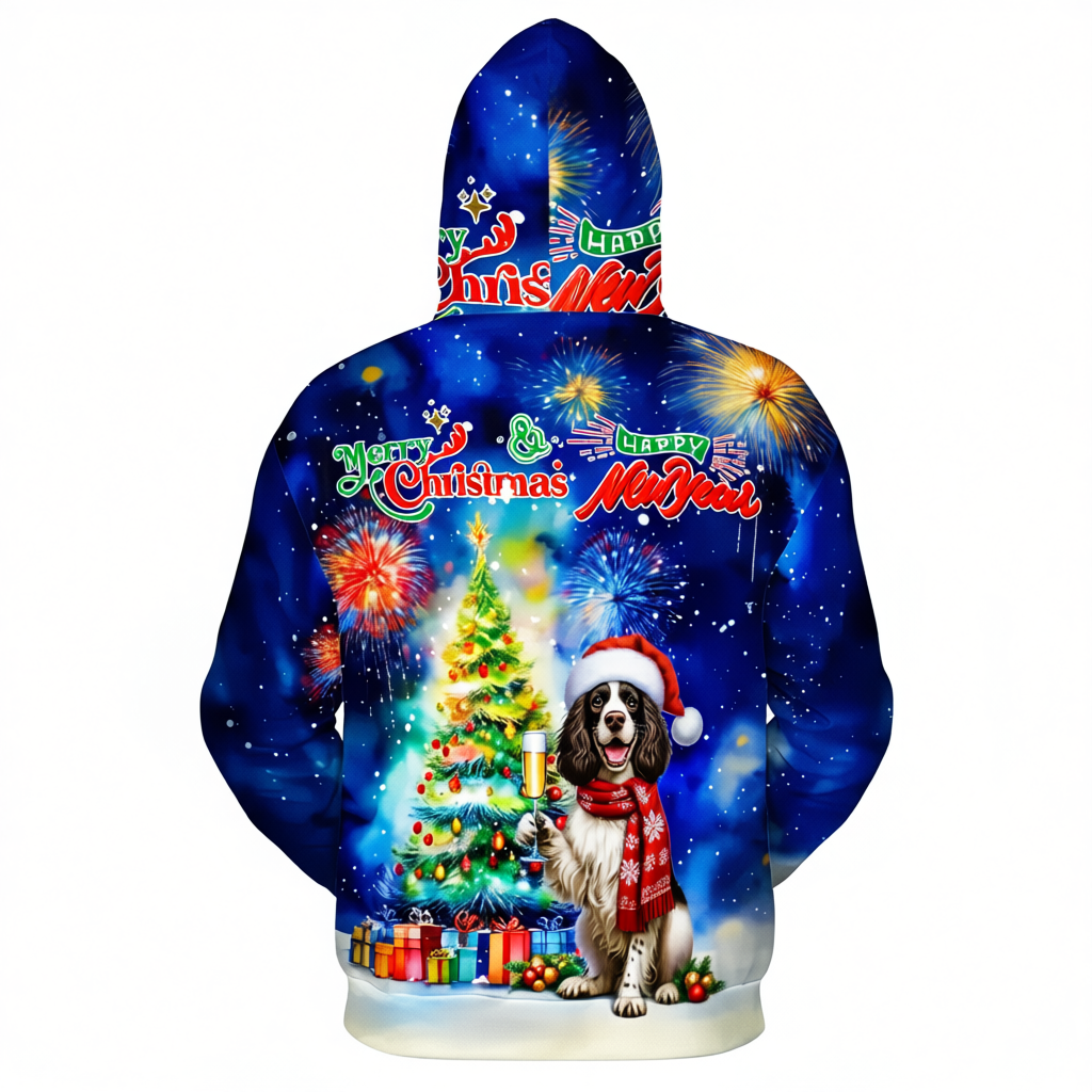 Festive Santa Dog Themed Christmas Hoodie For Holiday Season