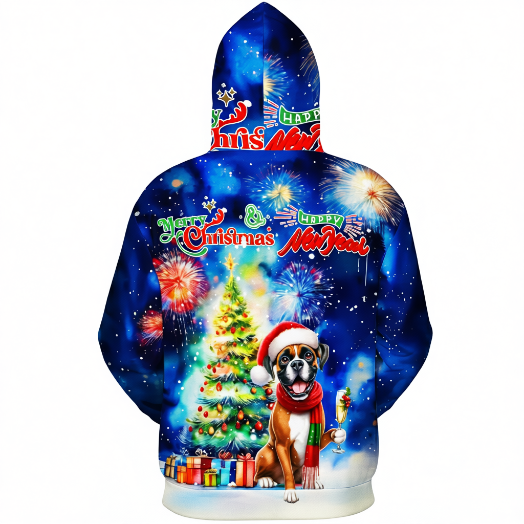 Festive Santa Dog Themed Christmas Hoodie For Holiday Season