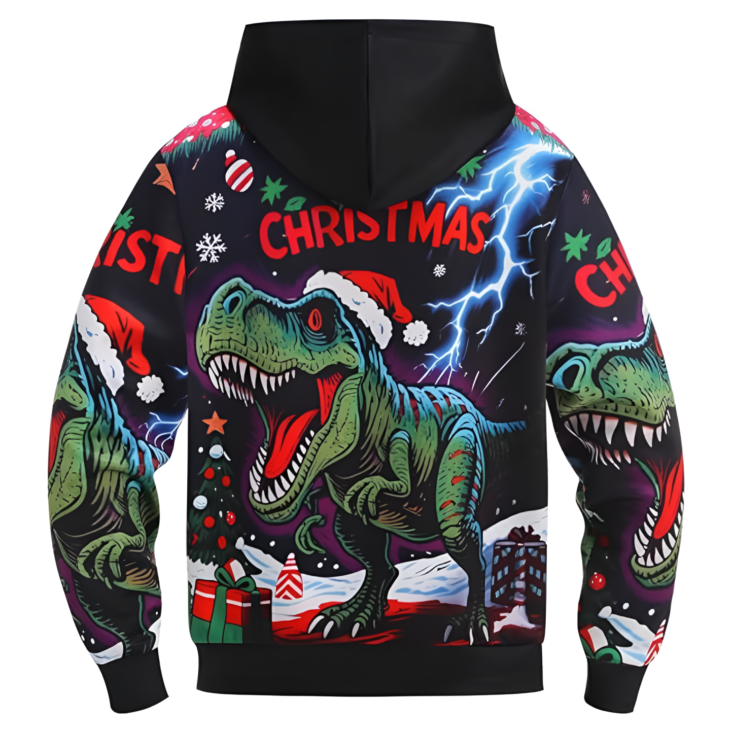 Ugly Christmas Reindeer 3D Graphic Print Hoodie For Kids