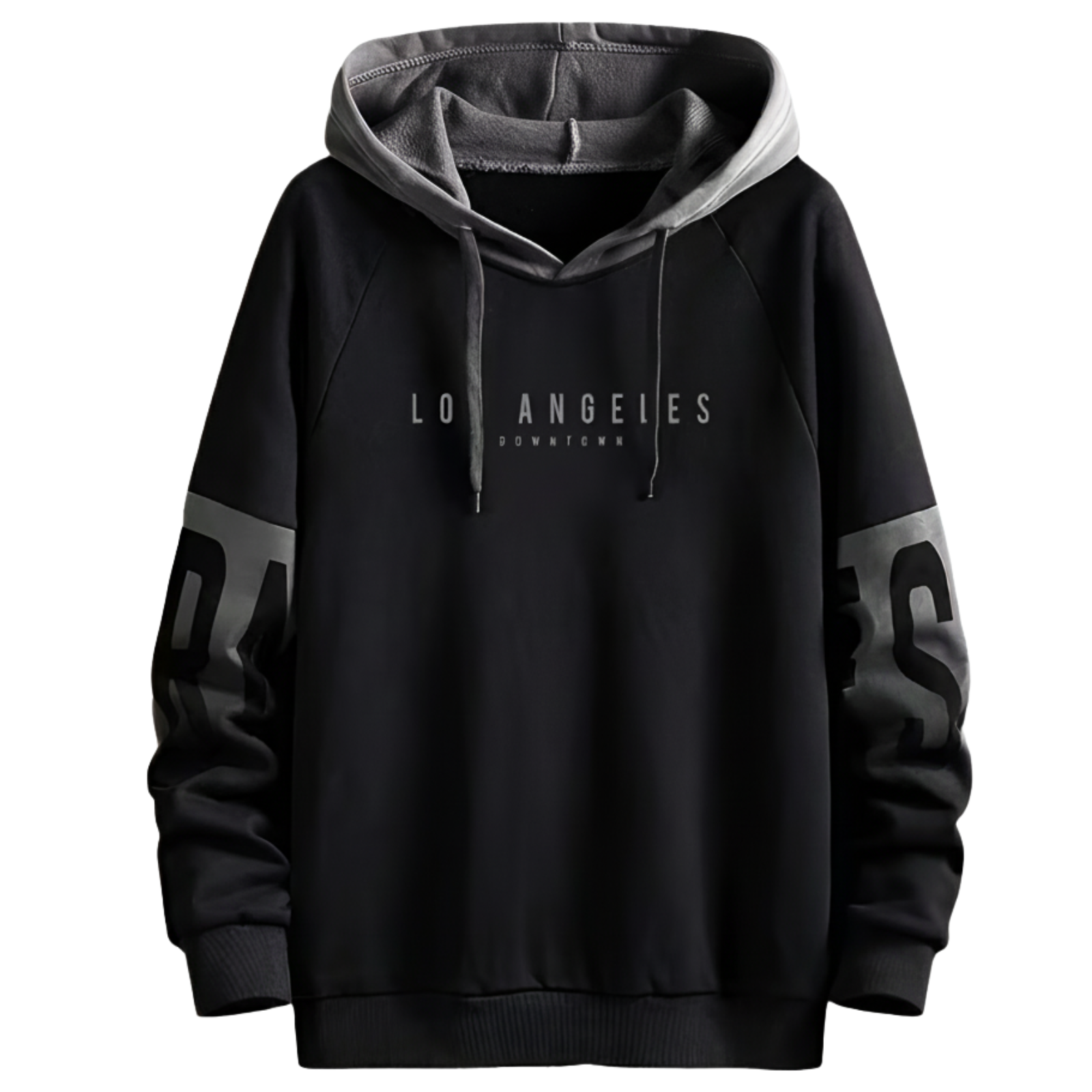 Men Pullover with Adjustable Drawstring Color Block Hoodie