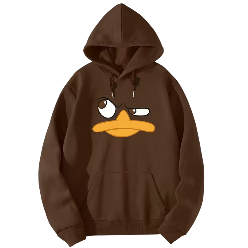 Casual Cartoon Duck Printed Hoodie For Men