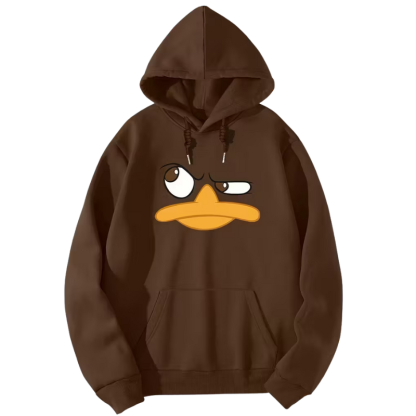 Casual Cartoon Duck Printed Hoodie For Men