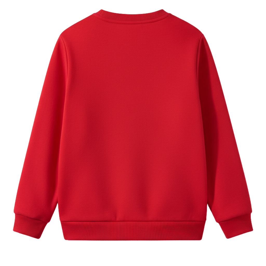 Fleece Lined Christmas Sweatshirt With Festive Bow For Girls