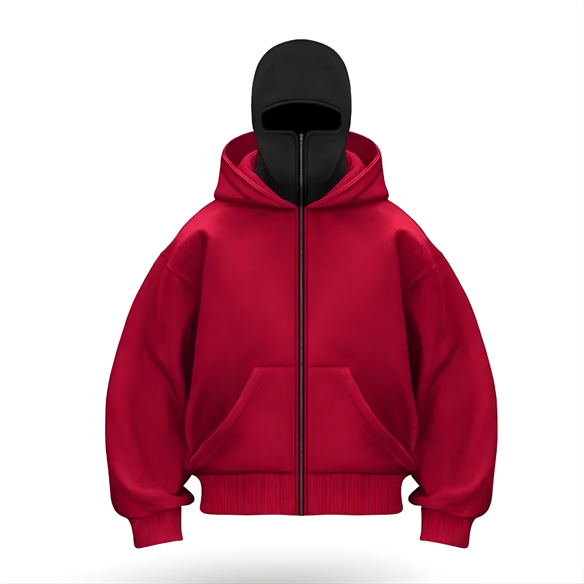 Oversized Zip Up Hoodie With Built In Mask