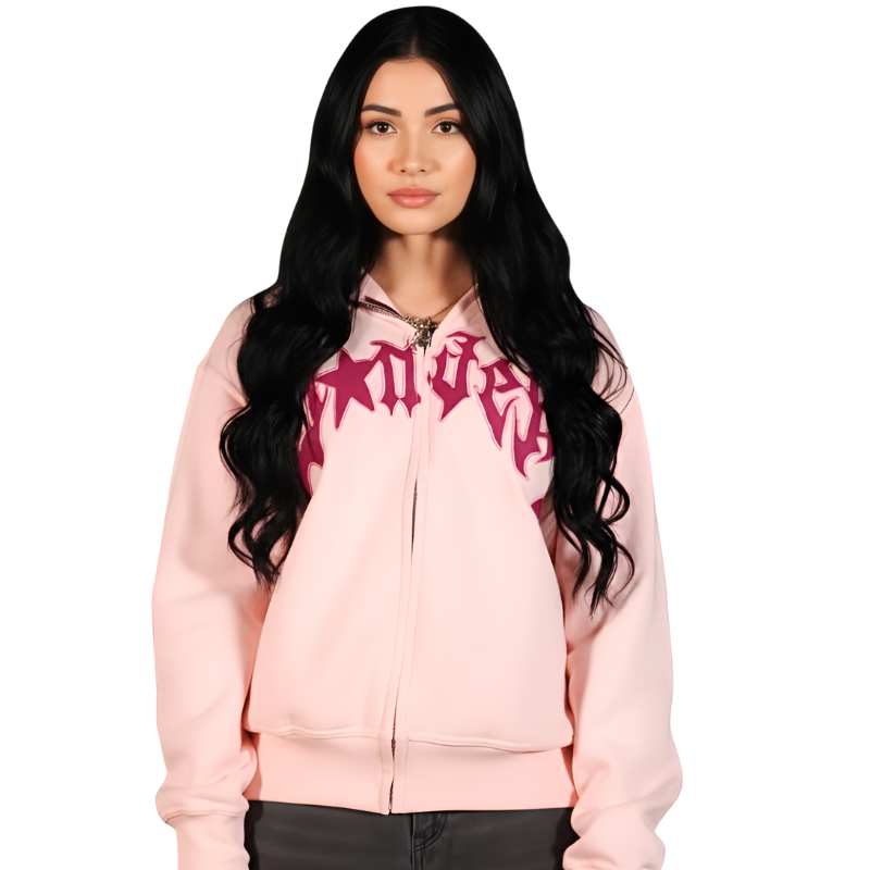 Full Zip Hoodie With Spider Mask Design