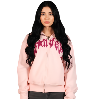 Full Zip Hoodie With Spider Mask Design