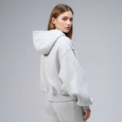Scuba Tech Oversized Cropped Hoodie For Women