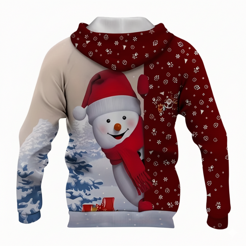 Casual Christmas Santa Printed Hoodie For Men