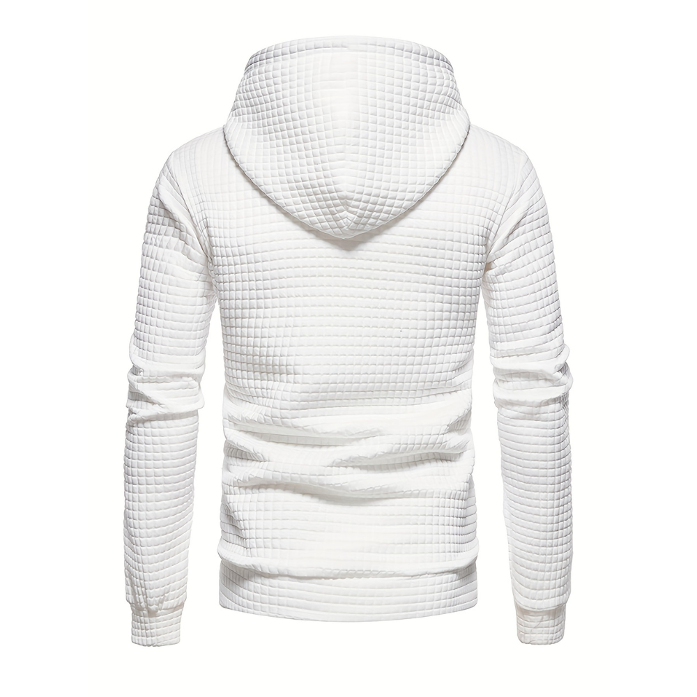 Jacquard Check Pullover Hoodie With Hoodie For Casual And Training Wear