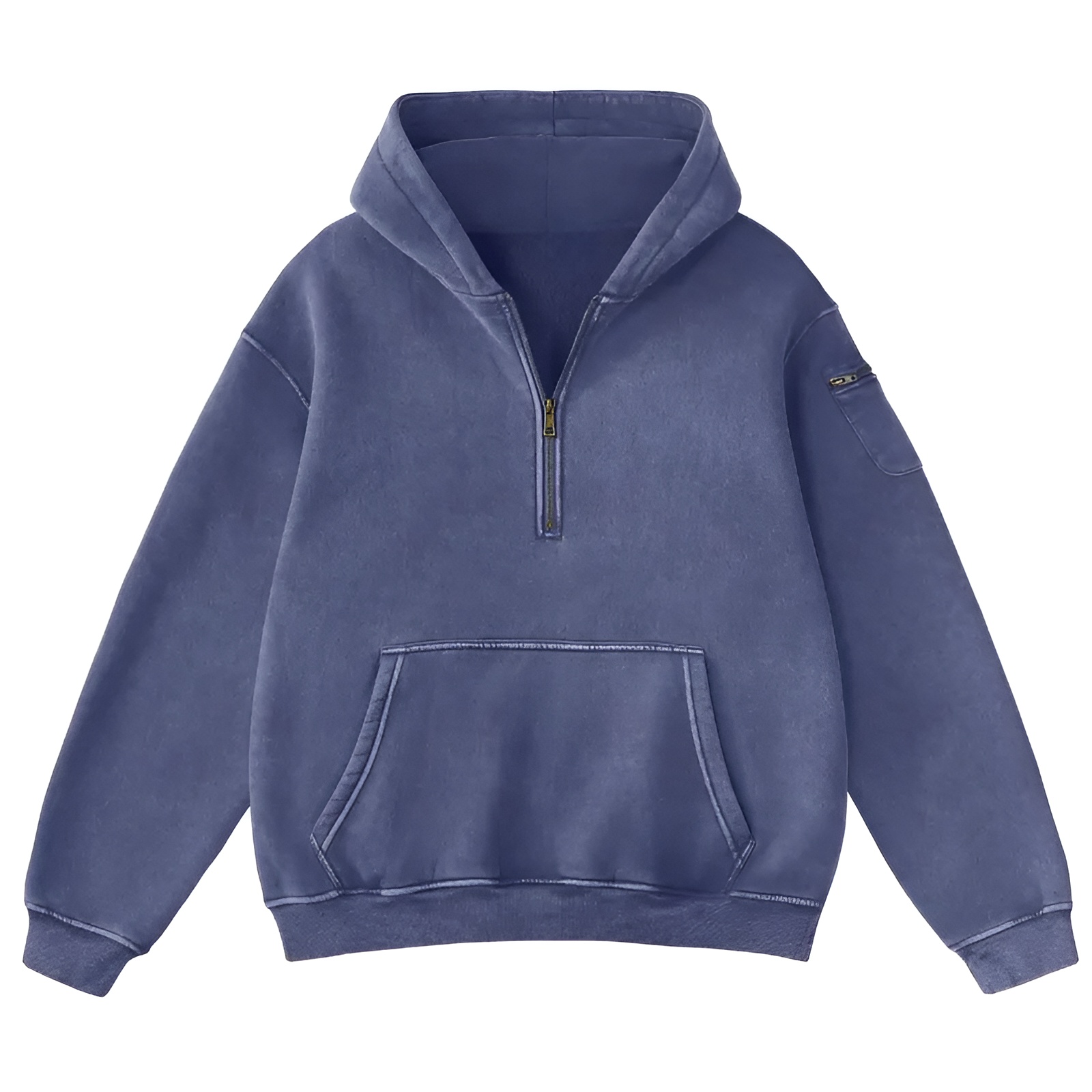 Oversized Hoodie for Women Heavyweight Fleece Half Zip Pullover with Kangaroo Pocket