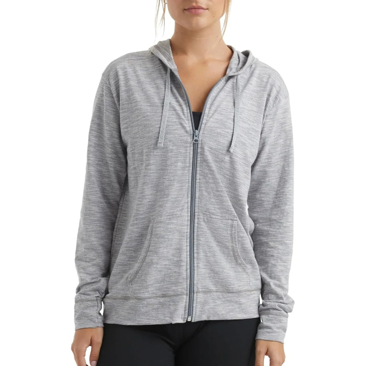 Casual Lightweight Full Zip Hoodie For Women