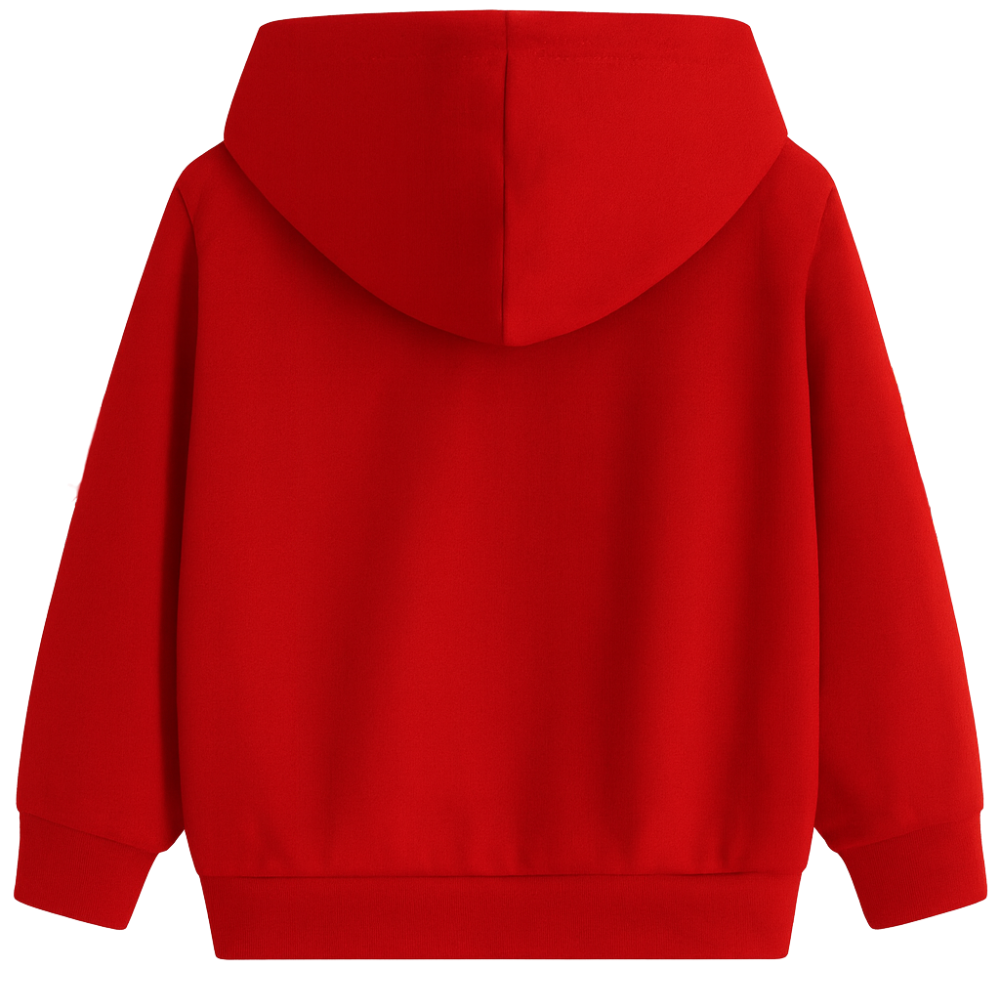 Kids Christmas Hoodie with Santa Riding Dinosaur Print