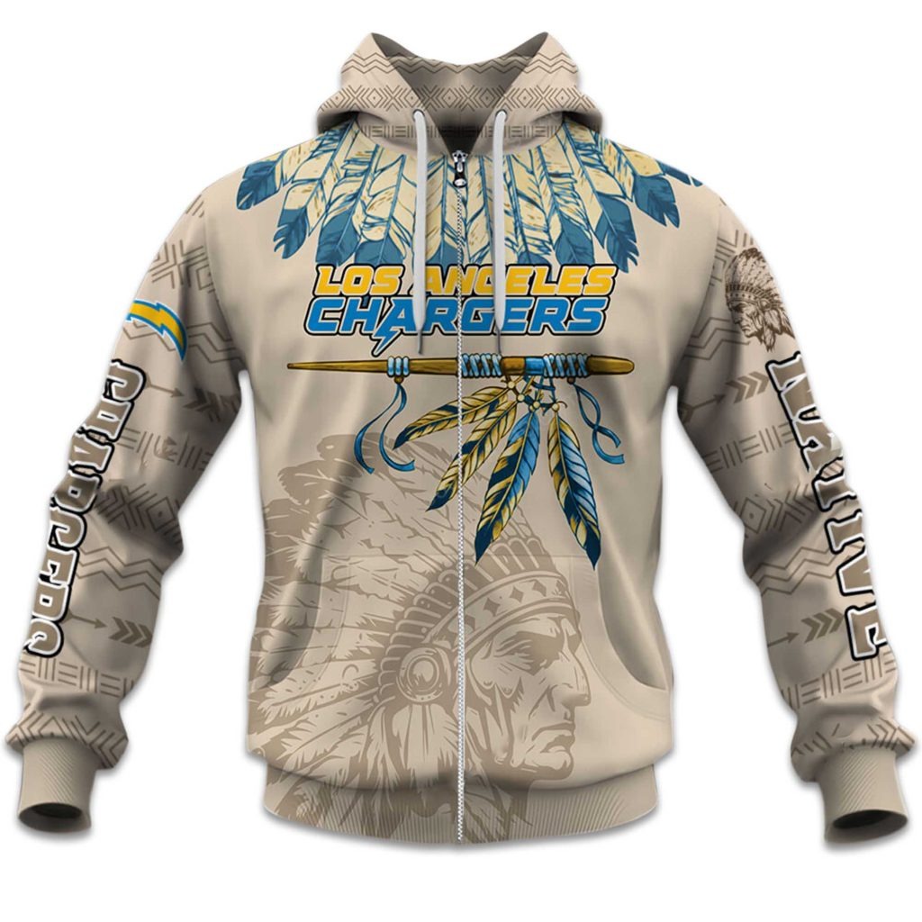 Personalized Los Angeles Chargers Football Themed Hoodie