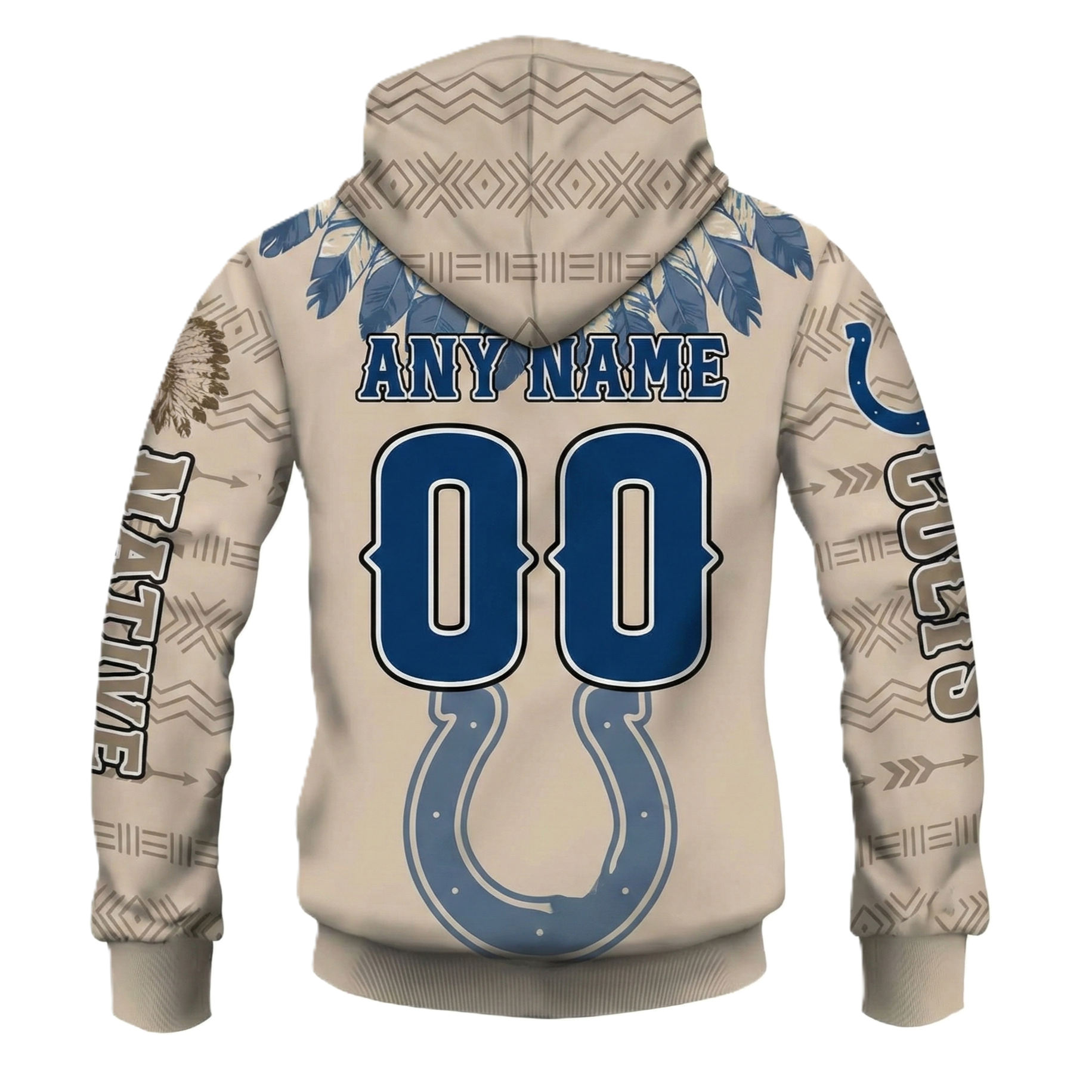 2025 Personalized Colts Football Native American Heritage Zipper Hoodie