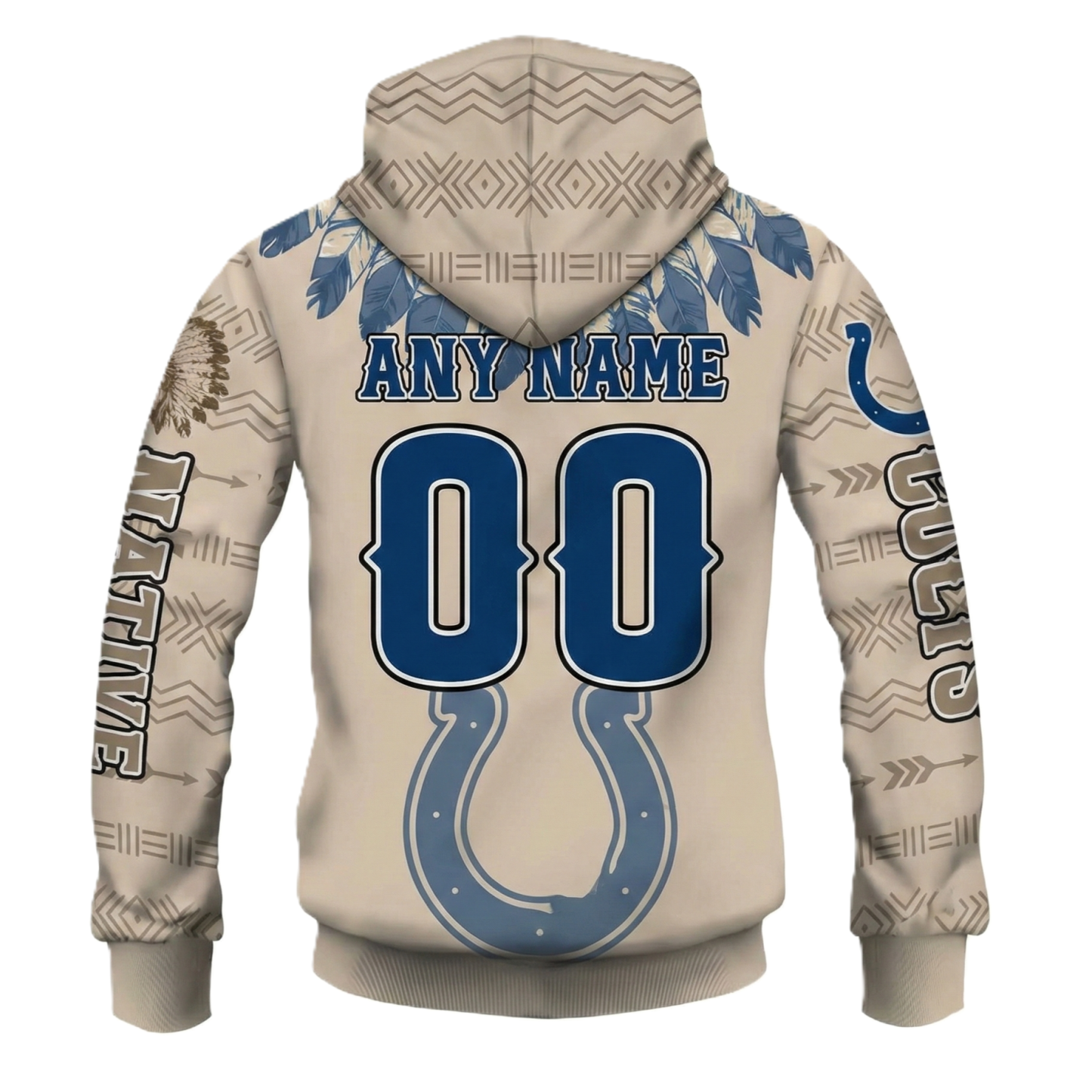 2025 Personalized Colts Football Native American Heritage Zipper Hoodie