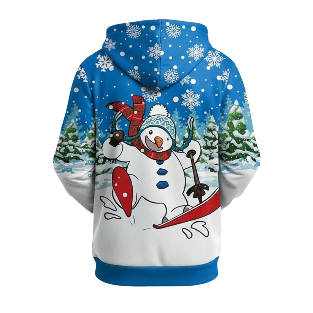 Christmas Snowman Graphic Print Hoodie For Kids
