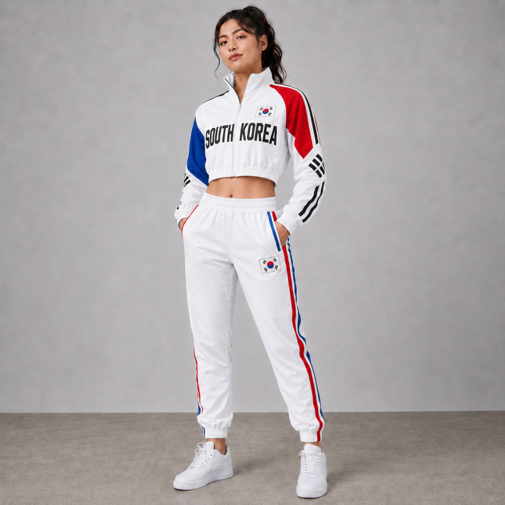 World Cup 2026 Themed South Korea Football Fan Sweatshirt And Jogger Set