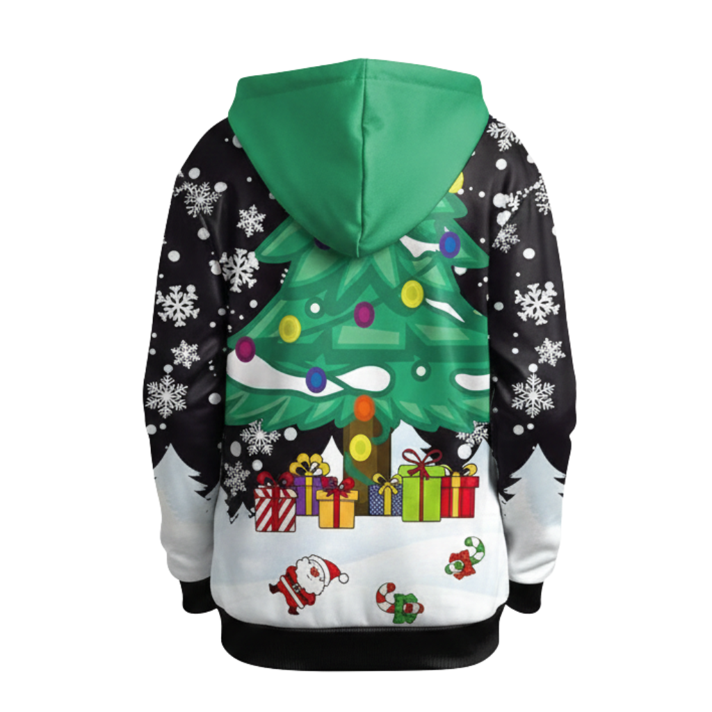 Christmas Snowman Graphic Print Hoodie For Kids
