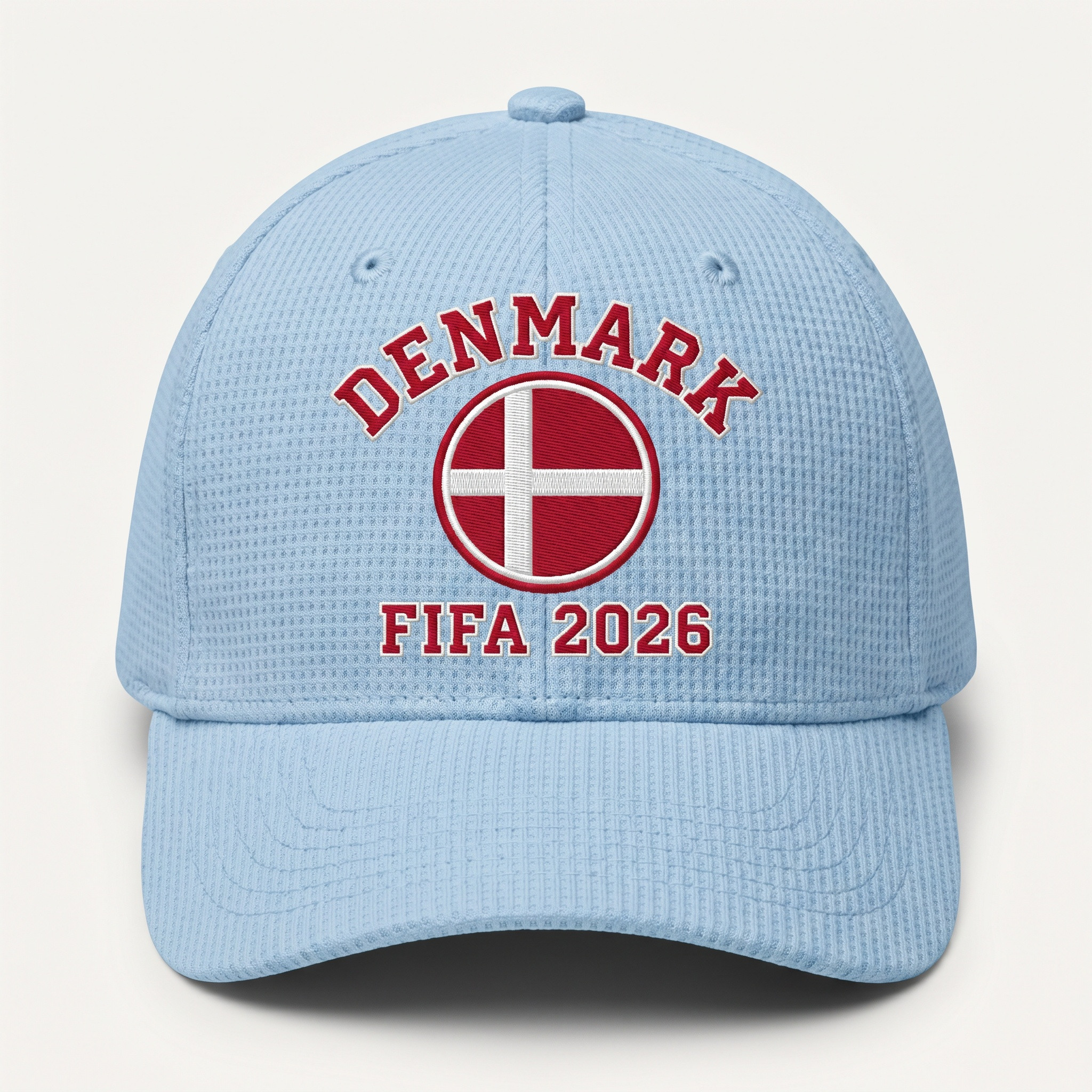 FIFA 2026 Denmark Waffle Knit Cap in Light Blue