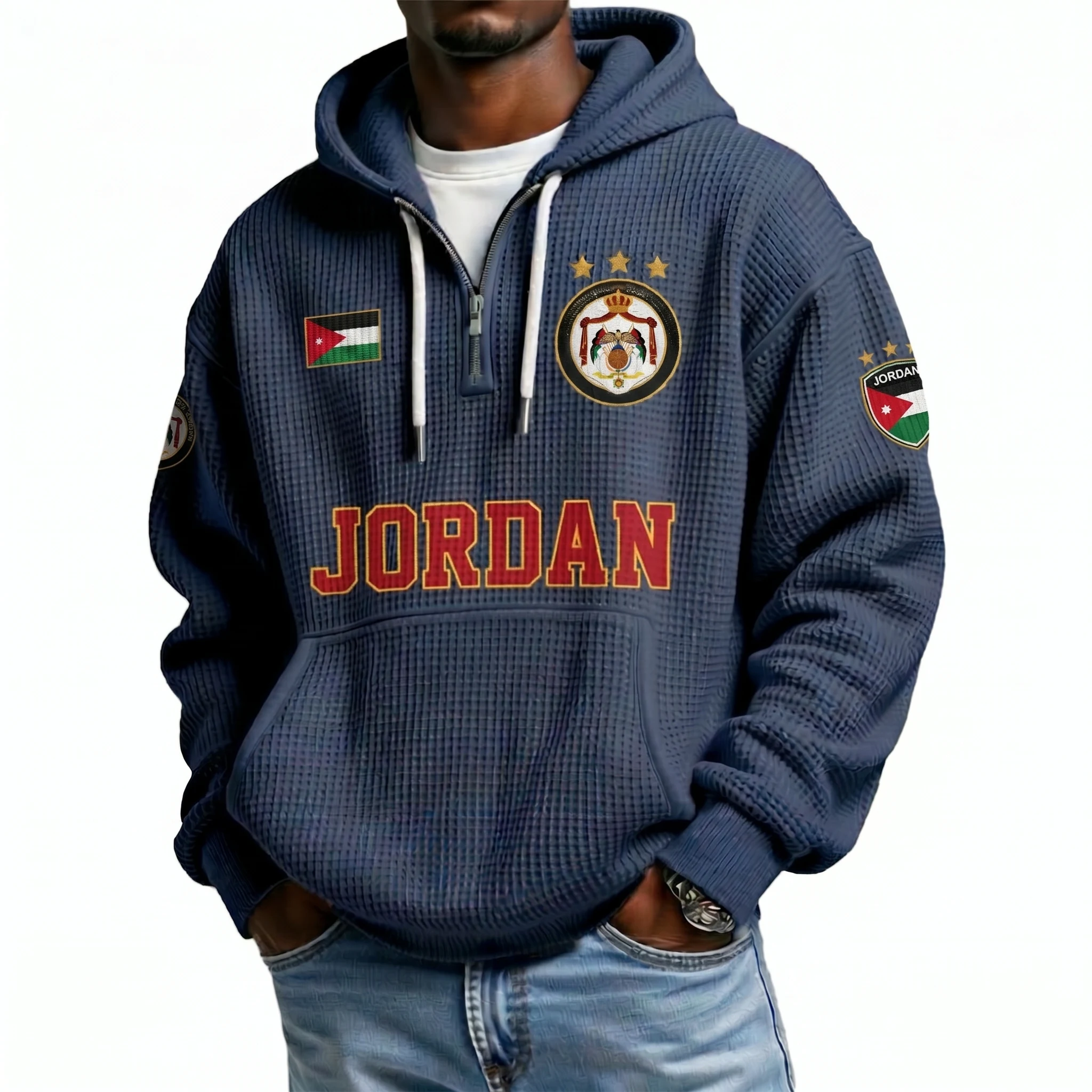 Jordan Printed Waffle Quarter Zip Football Fan Hoodie