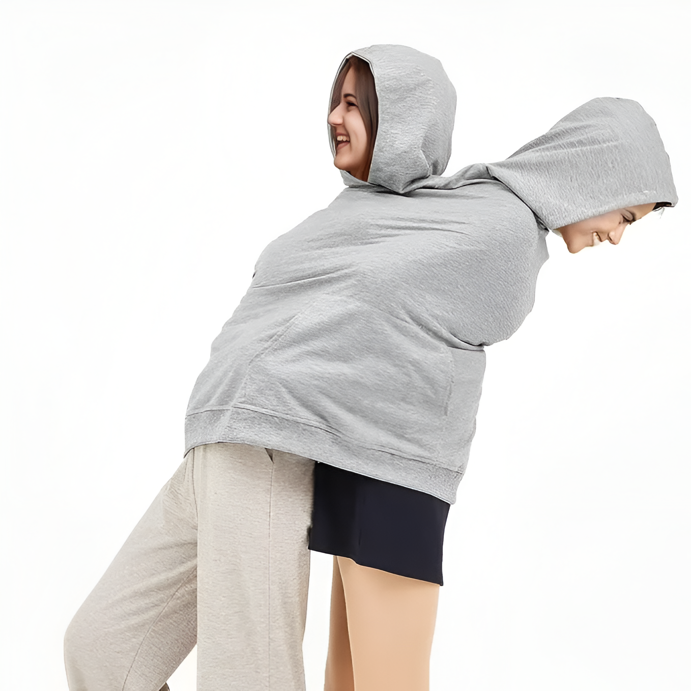 Oversized Double Hood Matching Sweatshirt