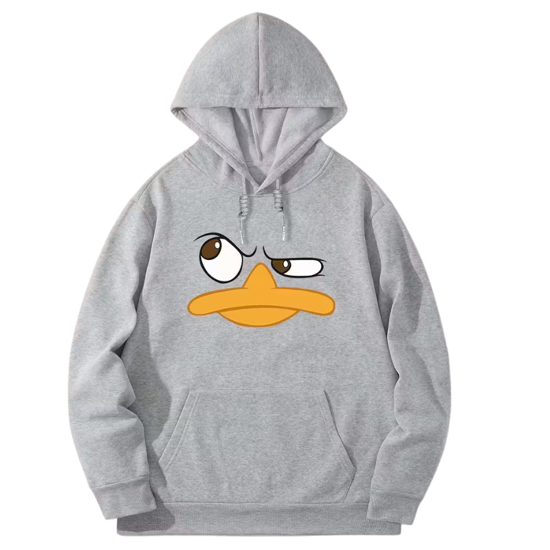 Casual Cartoon Duck Printed Hoodie For Men