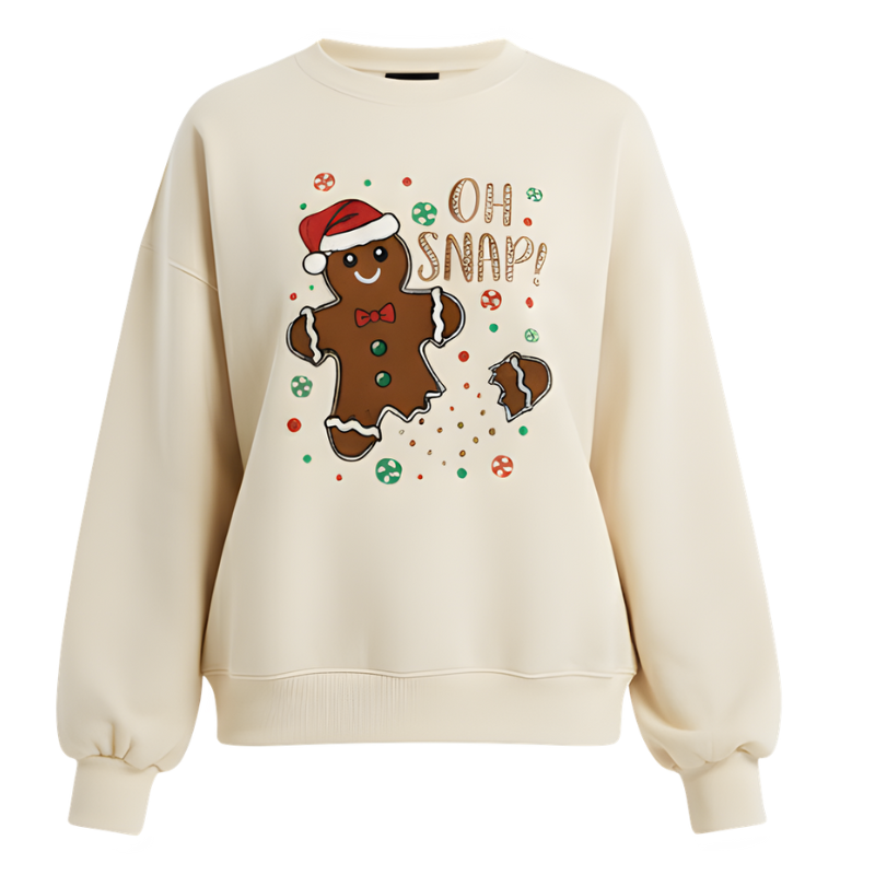 Women Christmas Gingerbread Graphic Sweatshirt 