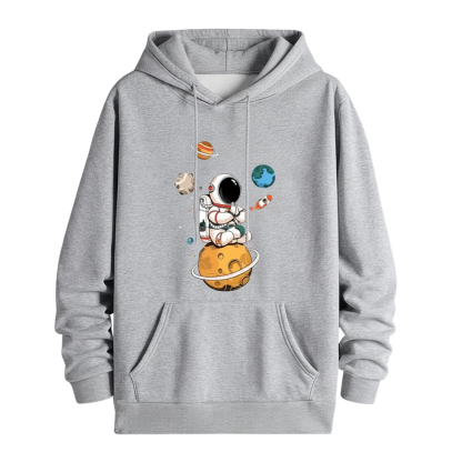 Men Geometric Print Hooded Sweatshirt 