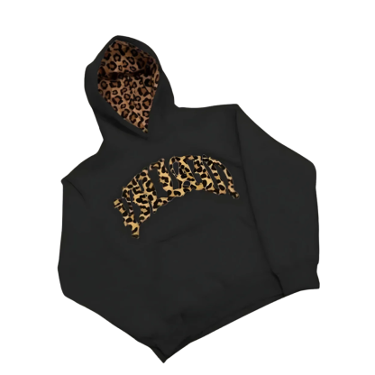 Leopard Letter Printed Hoodie And Pants Set
