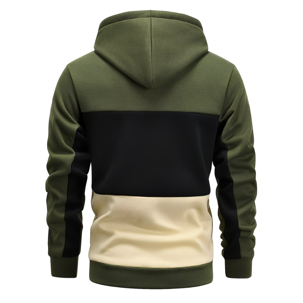 Casual Style Color Block Pullover Hoodie With Kangaroo Pocket