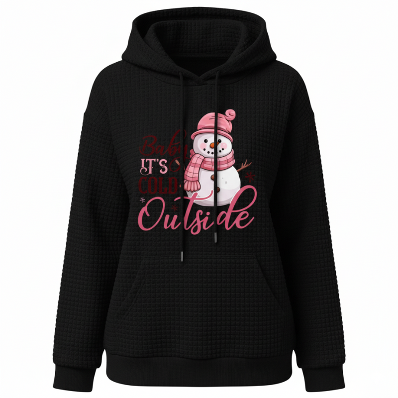 Christmas Snowman Graphic Hoodie For Women