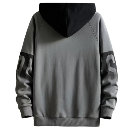 Men Pullover with Adjustable Drawstring Color Block Hoodie