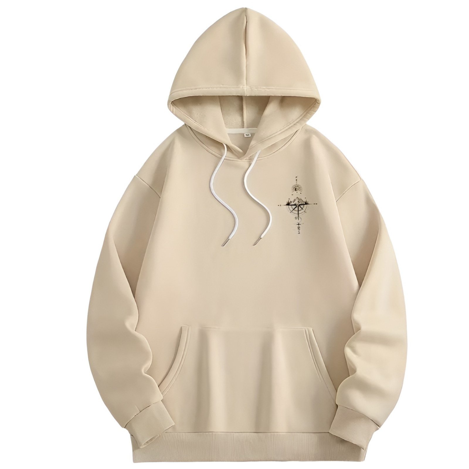 Men Cozy Fleece Starry Night Hoodie With Mountain Graphic 