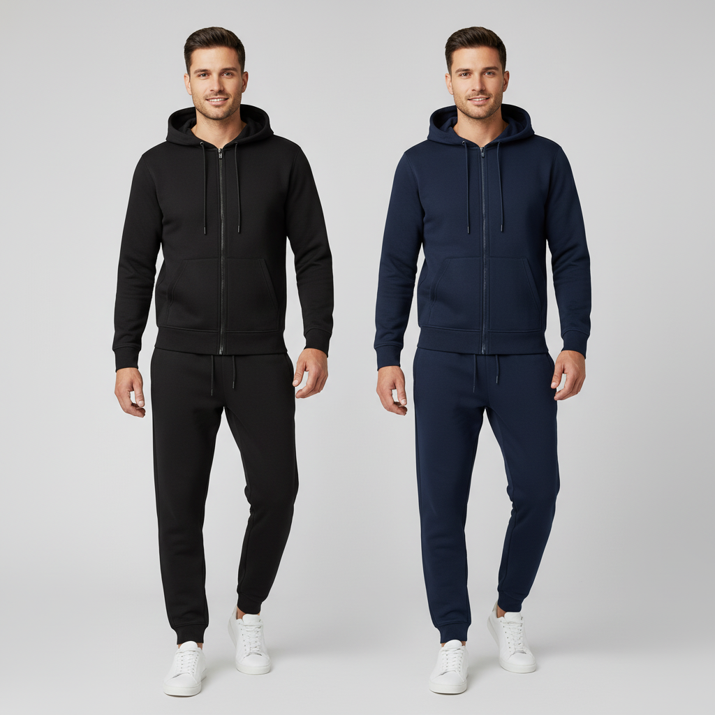 Pack Of 2 Full Zip Hoodie And Jogger Pant Set