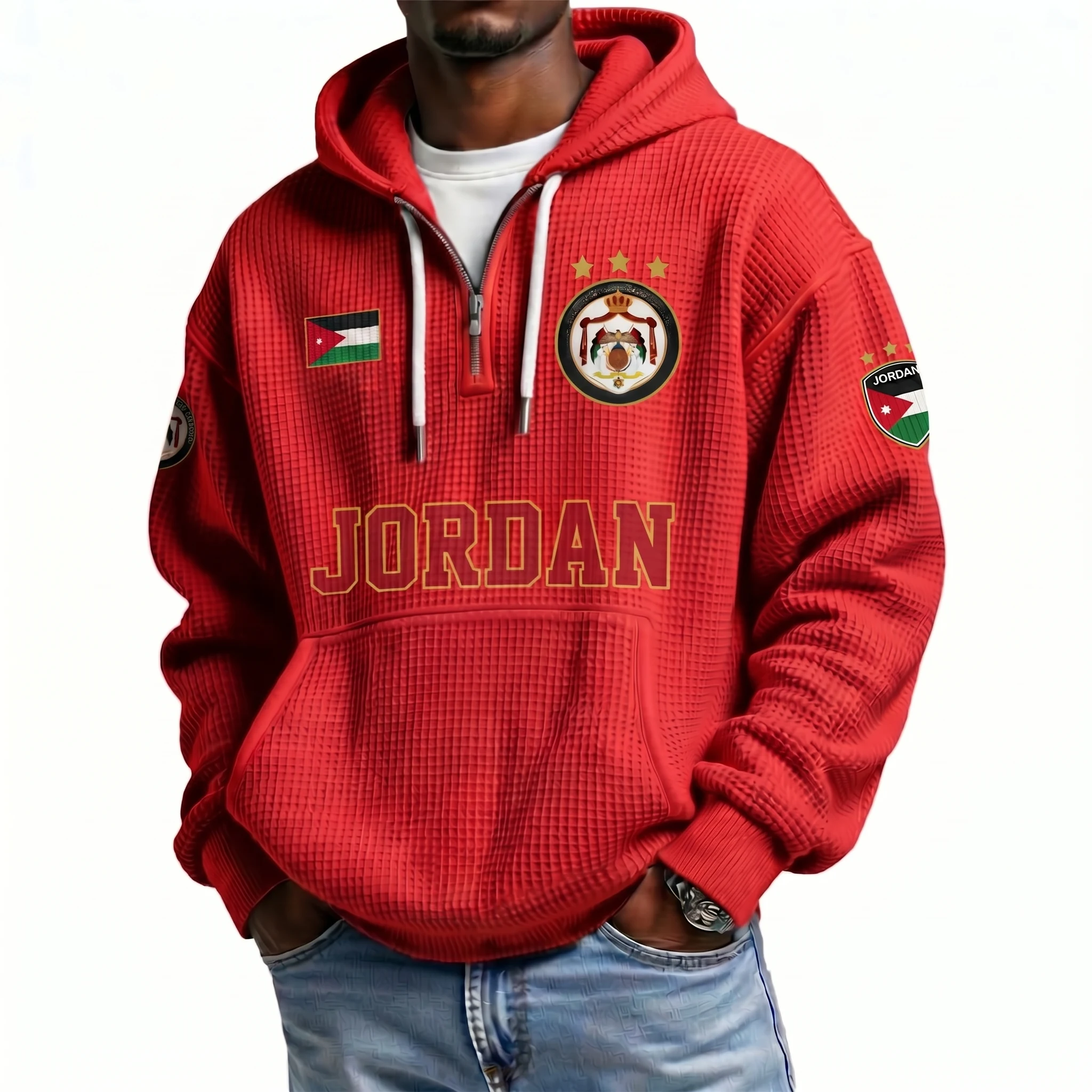 Jordan Printed Waffle Quarter Zip Football Fan Hoodie