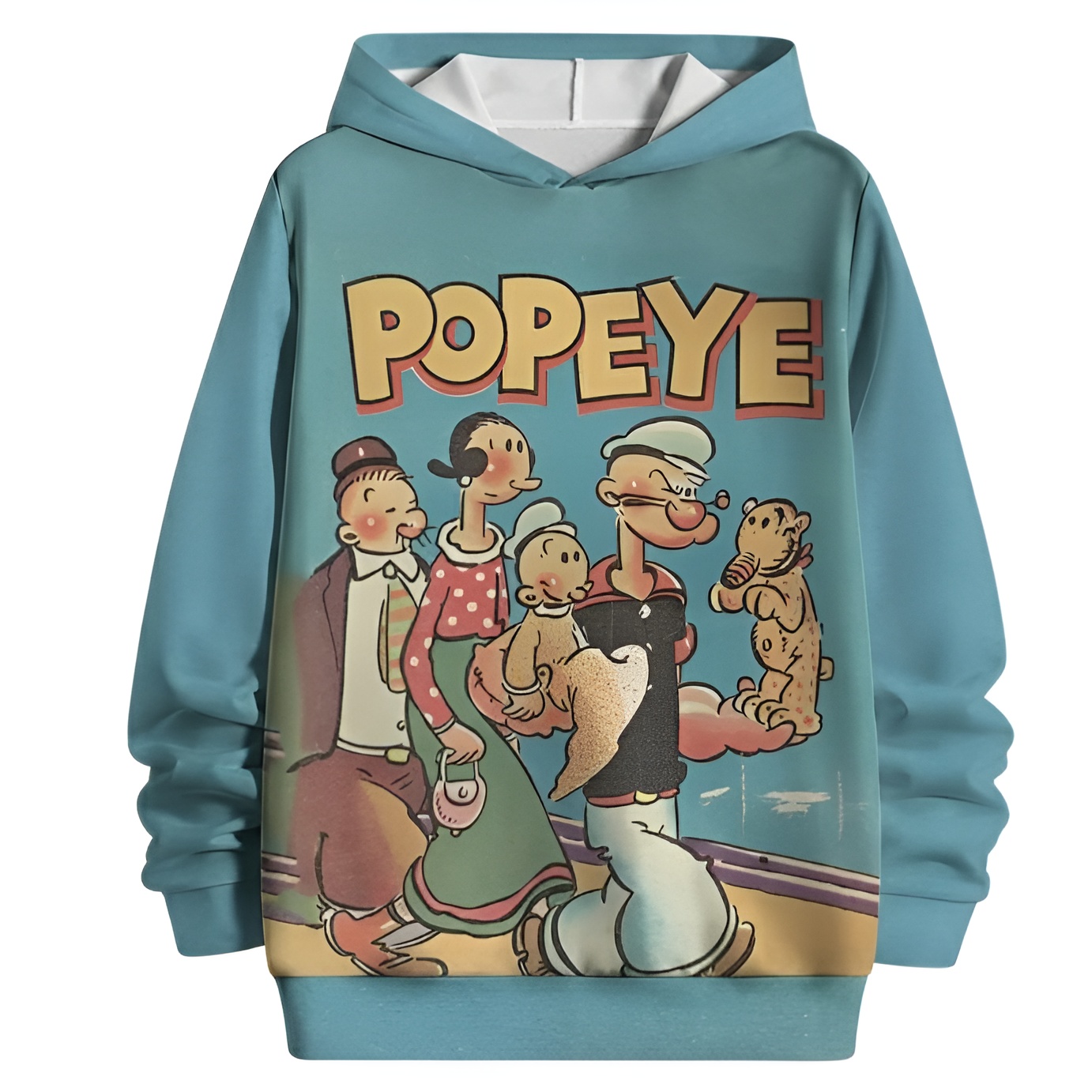 3D Cartoon Printed Vibrant Pullover Warm Hoodie