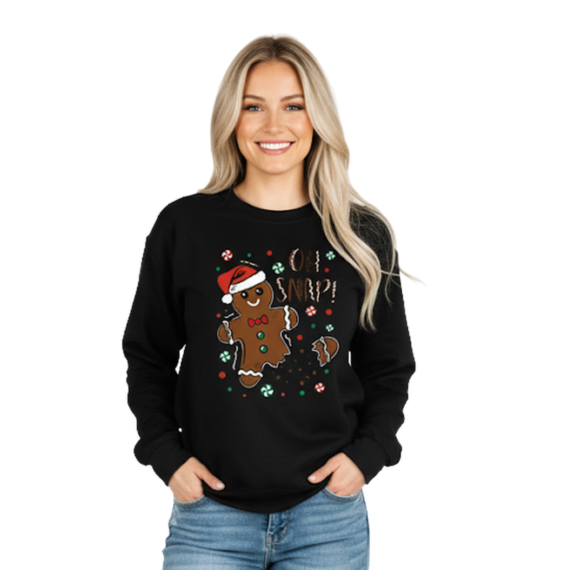 Women Christmas Gingerbread Graphic Sweatshirt 