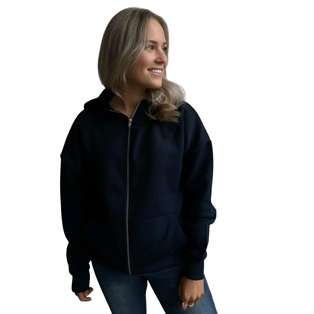 Wing Printed Casual Hoodie With Zipper 