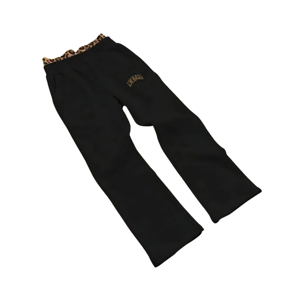 Leopard Letter Printed Hoodie And Pants Set