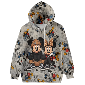 Cartoon 3D Print Hoodie And Sweatpants Set For Girls