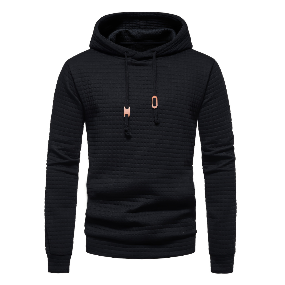 Jacquard Check Pullover Hoodie With Hoodie For Casual And Training Wear