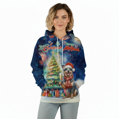 Christmas Santa Dog Holiday Hoodie