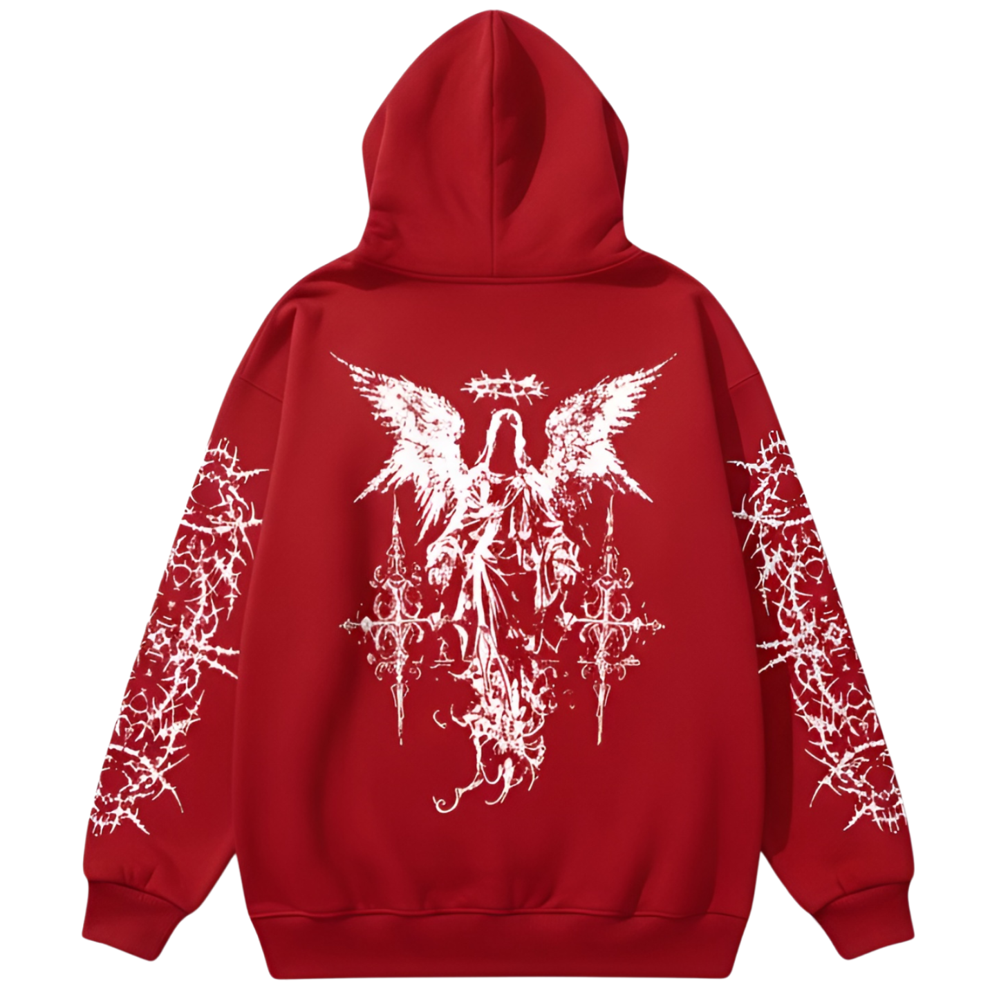 Men Angel Gothic Graphic Print Hoodie