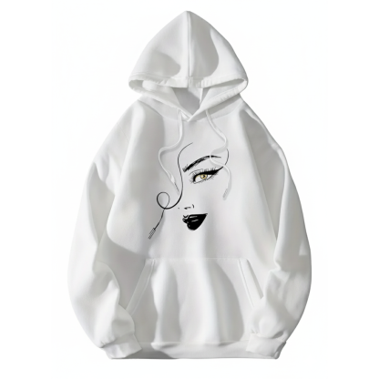 Winter Casual Hooded Knit Hoodie for Women