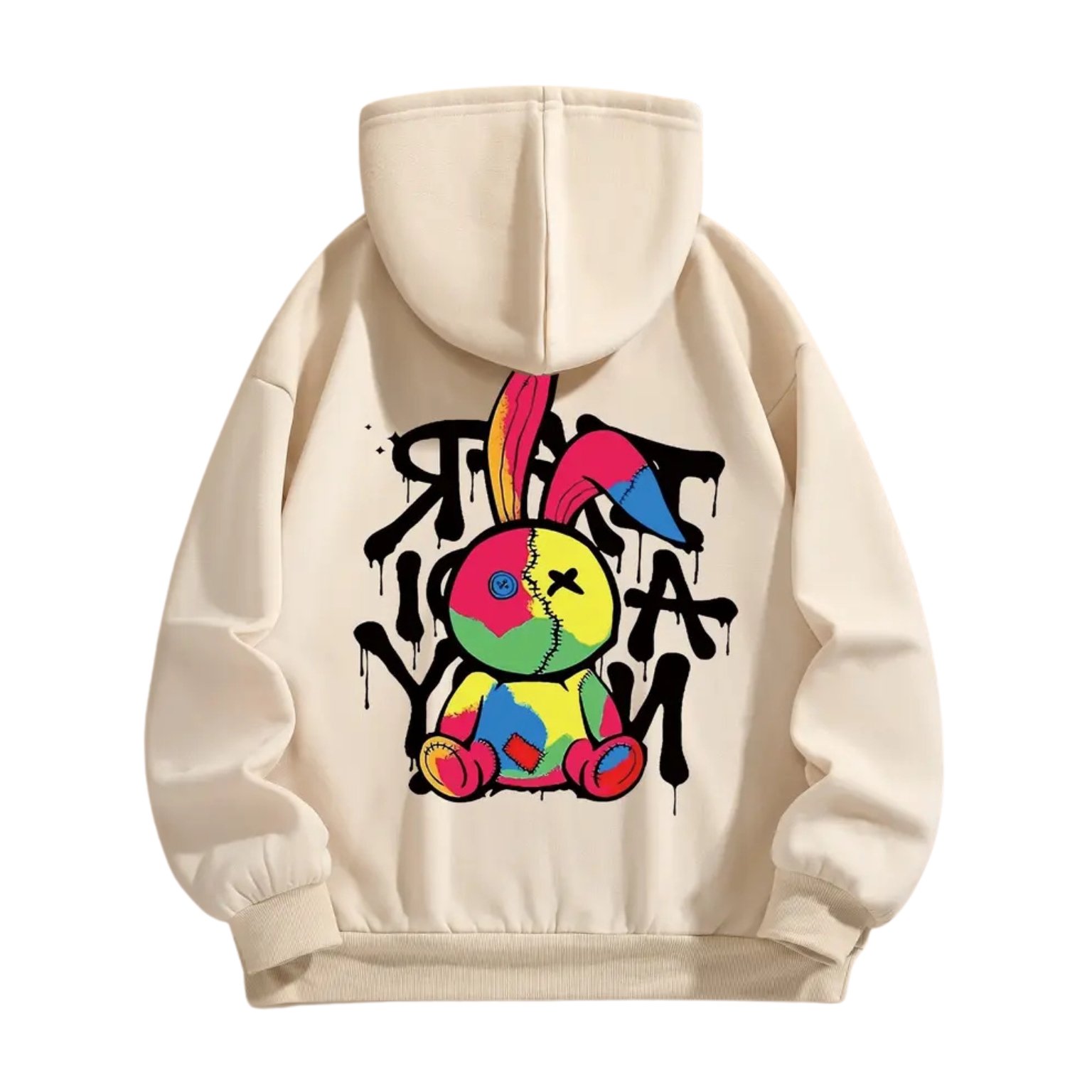 Colorful Bunny Printed Hoodie For Women