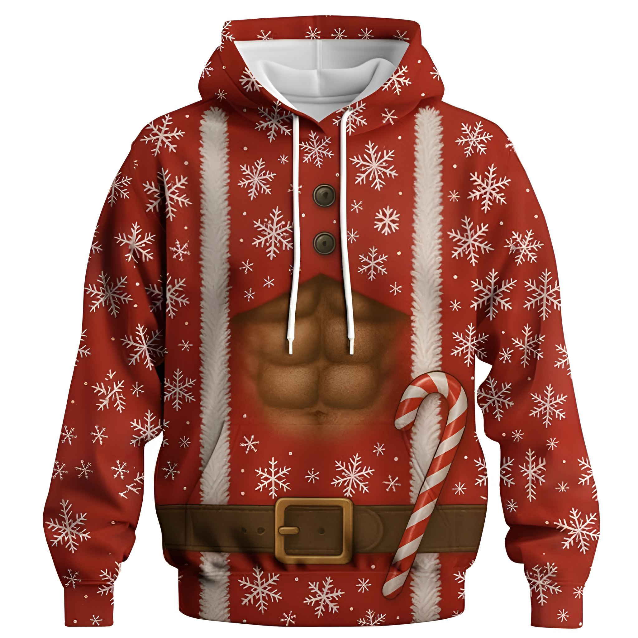 Novelty Long Sleeve Hoodie Funny Fashion Santa Claus Costume Graphic Sweatshirts